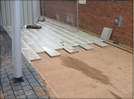 laying patio slabs on sand